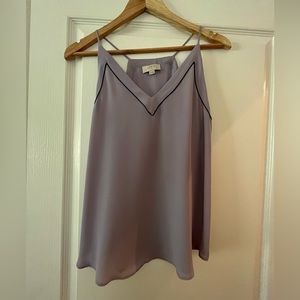 LOFT outlet Lavender Tank with Navy Piping